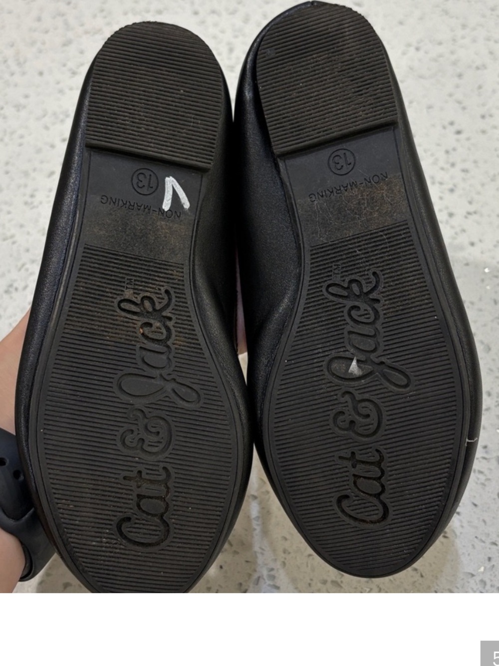 Cat & Jack Bow Ballet Flats bundle - Black and White size 13/1 - Picture 12 of 13